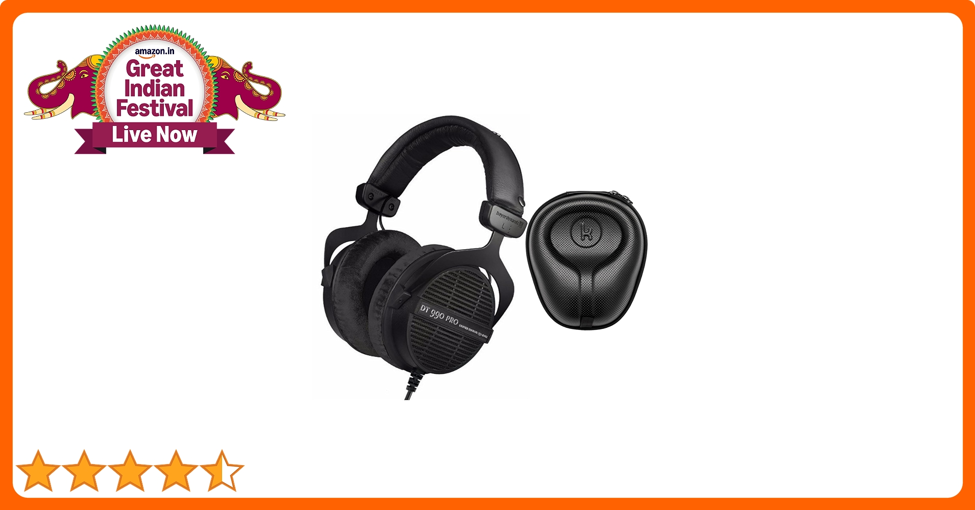 beyerdynamic DT990PRO 80Ω Black Edition beyerdynamic Dt 990 Pro Over Ear Studio Monitor Wired